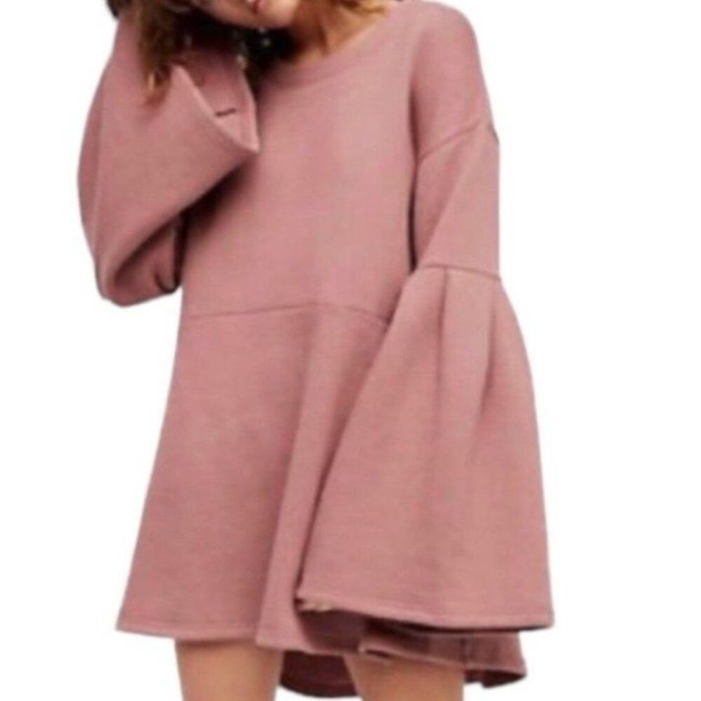 Free People Beach Bell Sleeve Babydoll Sweater Small‎ Oversized Boho Knit